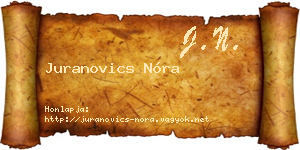 Juranovics Nóra névjegykártya