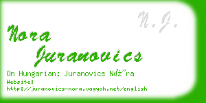 nora juranovics business card